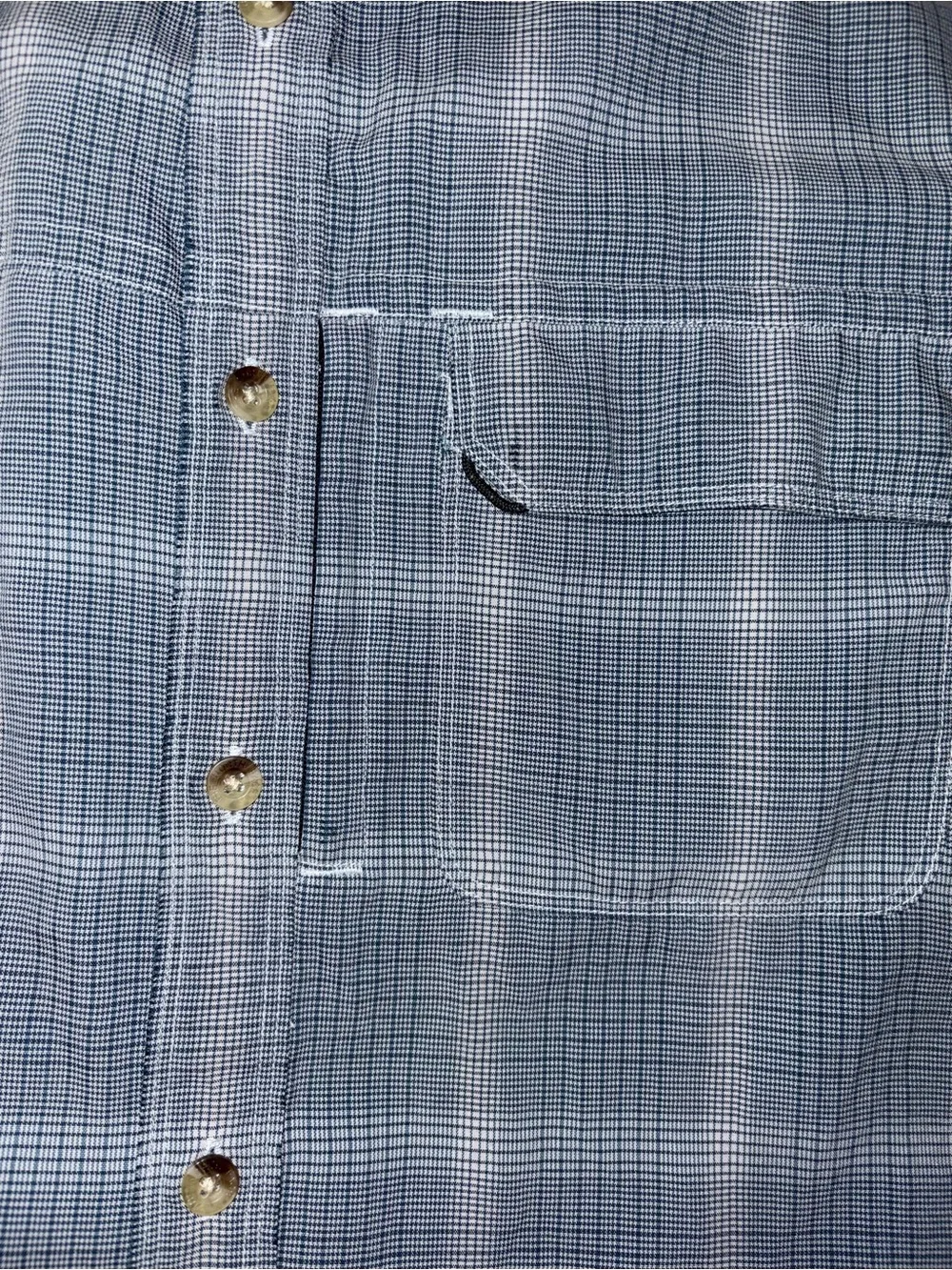 The North Face Men's Short-Sleeve Gray Plaid Button-Down Shirt